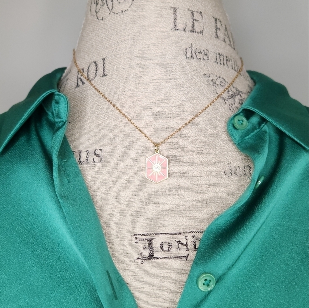Pink Gold Starburst Necklace